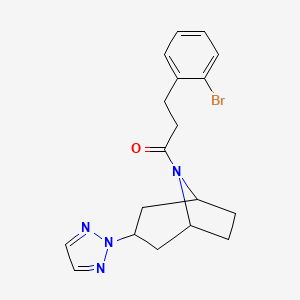 molecular formula C18H21BrN4O B2458941 1-((1R,5S)-3-(2H-1,2,3-triazol-2-yl)-8-azabicyclo[3.2.1]octan-8-yl)-3-(2-bromophenyl)propan-1-one CAS No. 2109239-64-5