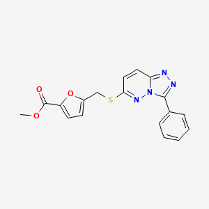 molecular formula C18H14N4O3S B2458944 Methyl 5-[(3-phenyl-[1,2,4]triazolo[4,3-b]pyridazin-6-yl)sulfanylmethyl]furan-2-carboxylate CAS No. 852372-85-1