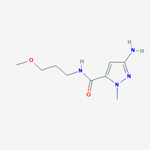 molecular formula C9H16N4O2 B2458949 3-amino-N-(3-methoxypropyl)-1-methyl-1H-pyrazole-5-carboxamide CAS No. 1856043-88-3