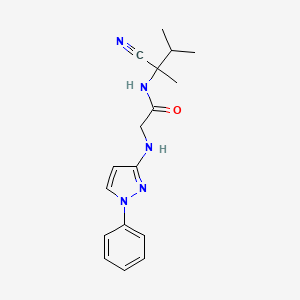 molecular formula C17H21N5O B2458950 N-(1-cyano-1,2-dimethylpropyl)-2-[(1-phenyl-1H-pyrazol-3-yl)amino]acetamide CAS No. 1209671-70-4