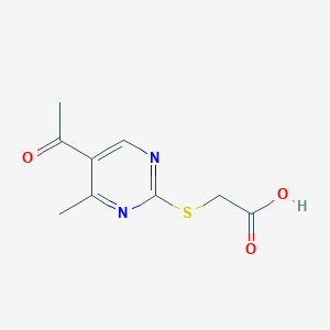 molecular formula C9H10N2O3S B2458951 2-[(5-Acetyl-4-methyl-2-pyrimidinyl)sulfanyl]acetic acid CAS No. 866017-87-0