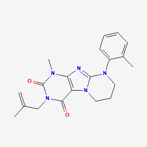 molecular formula C20H23N5O2 B2458955 1-methyl-9-(2-methylphenyl)-3-(2-methylprop-2-enyl)-7,8-dihydro-6H-purino[7,8-a]pyrimidine-2,4-dione CAS No. 876900-57-1