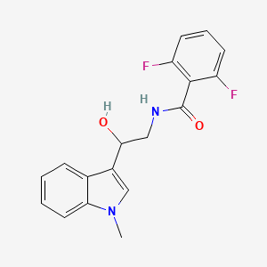 molecular formula C18H16F2N2O2 B2458958 2,6-difluoro-N-(2-hydroxy-2-(1-methyl-1H-indol-3-yl)ethyl)benzamide CAS No. 1448071-22-4