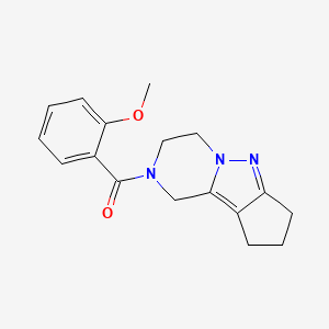molecular formula C17H19N3O2 B2458962 (2-methoxyphenyl)(3,4,8,9-tetrahydro-1H-cyclopenta[3,4]pyrazolo[1,5-a]pyrazin-2(7H)-yl)methanone CAS No. 2034371-20-3