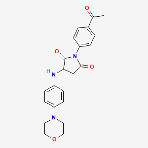 molecular formula C22H23N3O4 B2458975 1-(4-Acetylphenyl)-3-((4-morpholinophenyl)amino)pyrrolidine-2,5-dione CAS No. 1008189-05-6