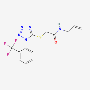 molecular formula C13H12F3N5OS B2458976 N-allyl-2-((1-(2-(trifluoromethyl)phenyl)-1H-tetrazol-5-yl)thio)acetamide CAS No. 941876-73-9