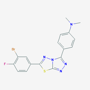 molecular formula C17H13BrFN5S B245898 4-[6-(3-bromo-4-fluorophenyl)[1,2,4]triazolo[3,4-b][1,3,4]thiadiazol-3-yl]-N,N-dimethylaniline 