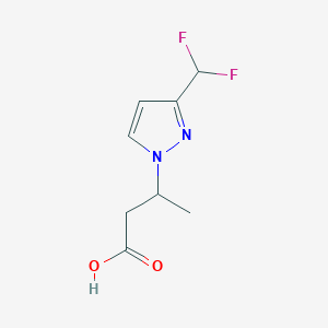 molecular formula C8H10F2N2O2 B2458990 3-[3-(difluoromethyl)-1H-pyrazol-1-yl]butanoic acid CAS No. 1856070-60-4