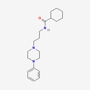 molecular formula C20H31N3O B2458995 N-(3-(4-苯基哌嗪-1-基)丙基)环己烷甲酰胺 CAS No. 874000-76-7