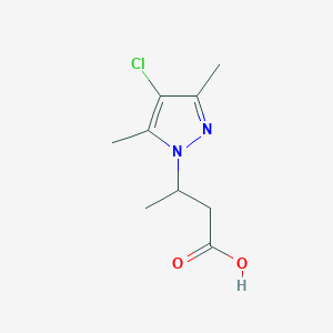 molecular formula C9H13ClN2O2 B2459016 3-(4-Chloro-3,5-dimethyl-pyrazol-1-yl)-butyric acid CAS No. 956354-96-4
