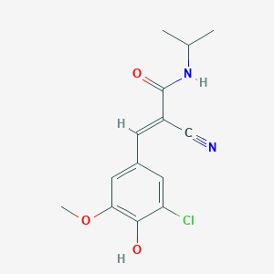 molecular formula C14H15ClN2O3 B2459017 (E)-3-(3-chloro-4-hydroxy-5-methoxyphenyl)-2-cyano-N-propan-2-ylprop-2-enamide CAS No. 868231-99-6