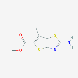 molecular formula C8H8N2O2S2 B2459021 Methyl 2-amino-6-methylthieno[2,3-d][1,3]thiazole-5-carboxylate CAS No. 2248291-30-5