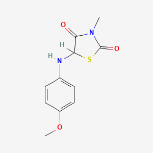 molecular formula C11H12N2O3S B2459026 5-[(4-Methoxyphenyl)amino]-3-methyl-1,3-thiazolidine-2,4-dione CAS No. 1009792-25-9