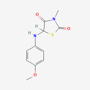 molecular formula C11H12N2O3S B2459026 5-(4-Methoxyanilino)-3-methyl-1,3-thiazolidine-2,4-dione CAS No. 1009792-25-9