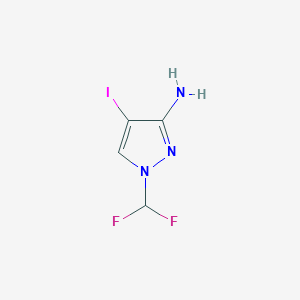 molecular formula C4H4F2IN3 B2459030 1-(Difluoromethyl)-4-iodopyrazol-3-amine CAS No. 2226033-90-3