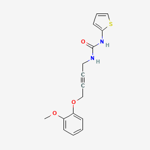 molecular formula C16H16N2O3S B2459036 1-(4-(2-Methoxyphenoxy)but-2-yn-1-yl)-3-(thiophen-2-yl)urea CAS No. 1448130-46-8