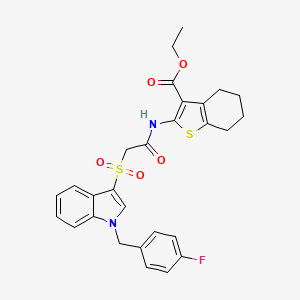 ethyl 2-(2-((1-(4-fluorobenzyl)-1H-indol-3-yl)sulfonyl)acetamido)-4,5,6,7-tetrahydrobenzo[b]thiophene-3-carboxylate