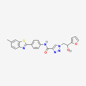 molecular formula C23H19N5O3S B2459046 1-(2-(furan-2-yl)-2-hydroxyethyl)-N-(4-(6-methylbenzo[d]thiazol-2-yl)phenyl)-1H-1,2,3-triazole-4-carboxamide CAS No. 2034589-30-3