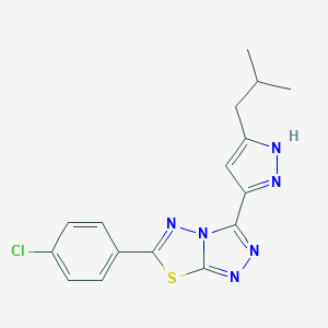 6-(4-chlorophenyl)-3-(3-isobutyl-1H-pyrazol-5-yl)[1,2,4]triazolo[3,4-b][1,3,4]thiadiazole