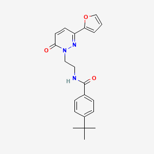 molecular formula C21H23N3O3 B2459077 4-(tert-butyl)-N-(2-(3-(furan-2-yl)-6-oxopyridazin-1(6H)-yl)ethyl)benzamide CAS No. 946314-51-8