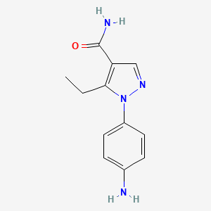 molecular formula C12H14N4O B2459080 1-(4-aminophenyl)-5-ethyl-1H-pyrazole-4-carboxamide CAS No. 1172318-49-8