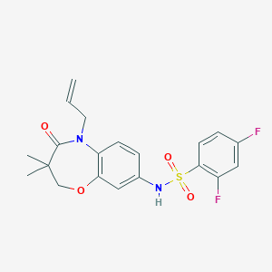 molecular formula C20H20F2N2O4S B2459081 N-(5-allyl-3,3-dimethyl-4-oxo-2,3,4,5-tetrahydrobenzo[b][1,4]oxazepin-8-yl)-2,4-difluorobenzenesulfonamide CAS No. 922123-66-8