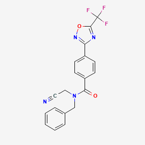 molecular formula C19H13F3N4O2 B2459083 N-benzyl-N-(cyanomethyl)-4-[5-(trifluoromethyl)-1,2,4-oxadiazol-3-yl]benzamide CAS No. 1795474-63-3