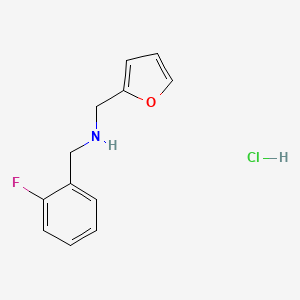 molecular formula C12H13ClFNO B2459088 [(2-Fluorophenyl)methyl][(furan-2-yl)methyl]amine hydrochloride CAS No. 1158367-70-4