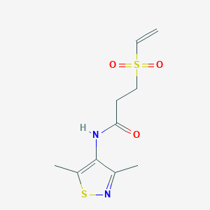 molecular formula C10H14N2O3S2 B2459093 N-(3,5-Dimethyl-1,2-thiazol-4-yl)-3-ethenylsulfonylpropanamide CAS No. 2224515-82-4