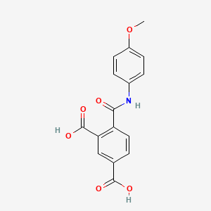 molecular formula C16H13NO6 B2459095 4-[(4-methoxyphenyl)carbamoyl]benzene-1,3-dicarboxylic Acid CAS No. 199584-76-4