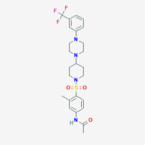 molecular formula C25H31F3N4O3S B2459120 N-{3-methyl-4-[(4-{4-[3-(trifluoromethyl)phenyl]piperazin-1-yl}piperidin-1-yl)sulfonyl]phenyl}acetamide CAS No. 2097934-58-0