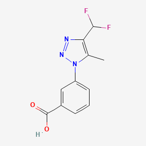 molecular formula C11H9F2N3O2 B2459135 3-[4-(Difluoromethyl)-5-methyltriazol-1-yl]benzoic acid CAS No. 2248388-05-6