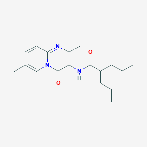 molecular formula C18H25N3O2 B2459145 N-(2,7-dimethyl-4-oxo-4H-pyrido[1,2-a]pyrimidin-3-yl)-2-propylpentanamide CAS No. 941923-67-7