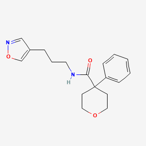 B2459147 N-(3-(isoxazol-4-yl)propyl)-4-phenyltetrahydro-2H-pyran-4-carboxamide CAS No. 1903152-20-4