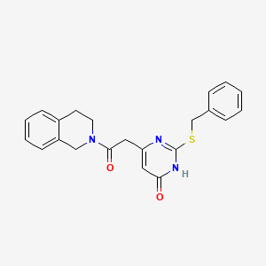 molecular formula C22H21N3O2S B2459154 2-(benzylthio)-6-(2-(3,4-dihydroisoquinolin-2(1H)-yl)-2-oxoethyl)pyrimidin-4(3H)-one CAS No. 1105209-12-8