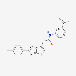 molecular formula C22H19N3O2S B2459157 N-(3-acetylphenyl)-2-(6-(p-tolyl)imidazo[2,1-b]thiazol-3-yl)acetamide CAS No. 897463-54-6