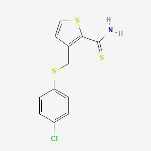 B2459164 3-{[(4-Chlorophenyl)thio]methyl}thiophene-2-carbothioamide CAS No. 254981-94-7