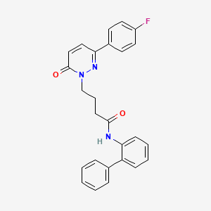 molecular formula C26H22FN3O2 B2459175 N-([1,1'-biphenyl]-2-yl)-4-(3-(4-fluorophenyl)-6-oxopyridazin-1(6H)-yl)butanamide CAS No. 946321-60-4