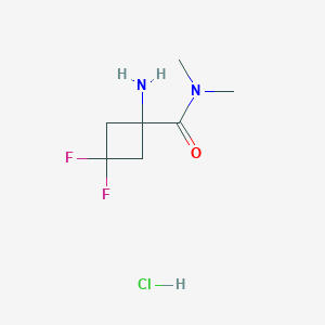 molecular formula C7H13ClF2N2O B2459187 1-Amino-3,3-difluoro-N,N-dimethylcyclobutane-1-carboxamide hydrochloride CAS No. 2193058-30-7