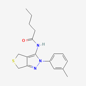molecular formula C17H21N3OS B2459198 N-[2-(3-methylphenyl)-4,6-dihydrothieno[3,4-c]pyrazol-3-yl]pentanamide CAS No. 392288-55-0