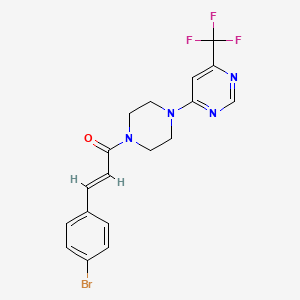 molecular formula C18H16BrF3N4O B2459204 (E)-3-(4-bromophenyl)-1-(4-(6-(trifluoromethyl)pyrimidin-4-yl)piperazin-1-yl)prop-2-en-1-one CAS No. 2035007-44-2