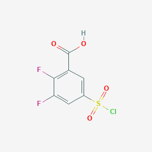 molecular formula C7H3ClF2O4S B2459205 5-(氯磺酰基)-2,3-二氟苯甲酸 CAS No. 847972-30-9