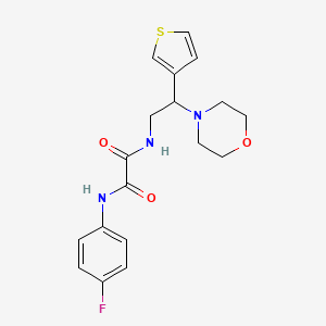 molecular formula C18H20FN3O3S B2459209 N1-(4-fluorophenyl)-N2-(2-morpholino-2-(thiophen-3-yl)ethyl)oxalamide CAS No. 946248-22-2