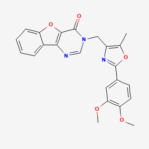 molecular formula C23H19N3O5 B2459215 3-((2-(3,4-二甲氧基苯基)-5-甲基恶唑-4-基)甲基)苯并呋喃[3,2-d]嘧啶-4(3H)-酮 CAS No. 1189708-89-1