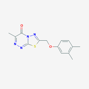 molecular formula C14H14N4O2S B245922 7-[(3,4-dimethylphenoxy)methyl]-3-methyl-4H-[1,3,4]thiadiazolo[2,3-c][1,2,4]triazin-4-one 