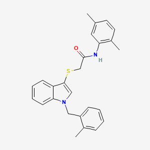 molecular formula C26H26N2OS B2459220 N-(2,5-dimethylphenyl)-2-[1-[(2-methylphenyl)methyl]indol-3-yl]sulfanylacetamide CAS No. 450347-45-2