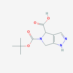 molecular formula C11H15N3O4 B2459231 5-(tert-Butoxycarbonyl)-2,4,5,6-tetrahydropyrrolo[3,4-c]pyrazole-4-carboxylic acid CAS No. 2137457-34-0