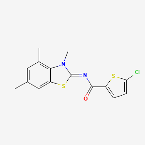 molecular formula C15H13ClN2OS2 B2459239 5-chloro-N-(3,4,6-trimethyl-1,3-benzothiazol-2-ylidene)thiophene-2-carboxamide CAS No. 850903-18-3