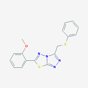molecular formula C17H14N4OS2 B245924 6-(2-Methoxyphenyl)-3-[(phenylsulfanyl)methyl][1,2,4]triazolo[3,4-b][1,3,4]thiadiazole 