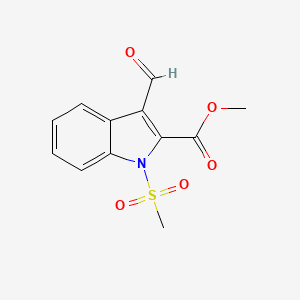 molecular formula C12H11NO5S B2459241 methyl 3-formyl-1-(methylsulfonyl)-1H-indole-2-carboxylate CAS No. 860611-92-3